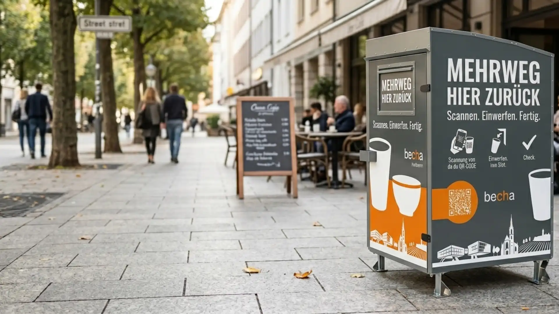 Automat für die Rücknahme von Mehrwegbecher und Bowls